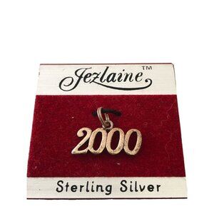 VINTAGE Jezlaine‎ Y2K Year 2000 Sterling Silver Charm for Bracelet 925 .75" New